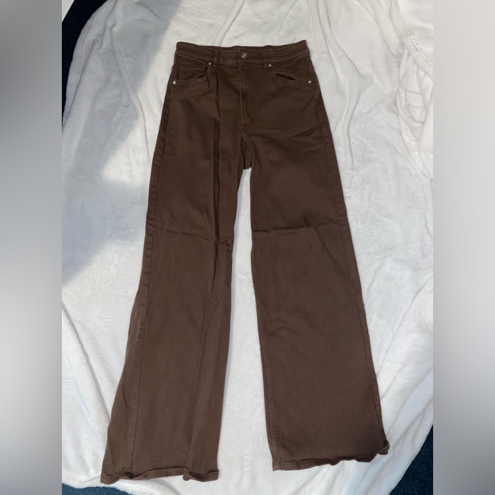 H&M Straight Leg Brown Pants Size 8